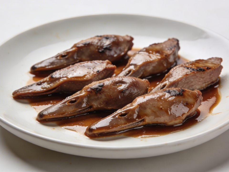 Assiette d aiguillettes de canard sauce brune