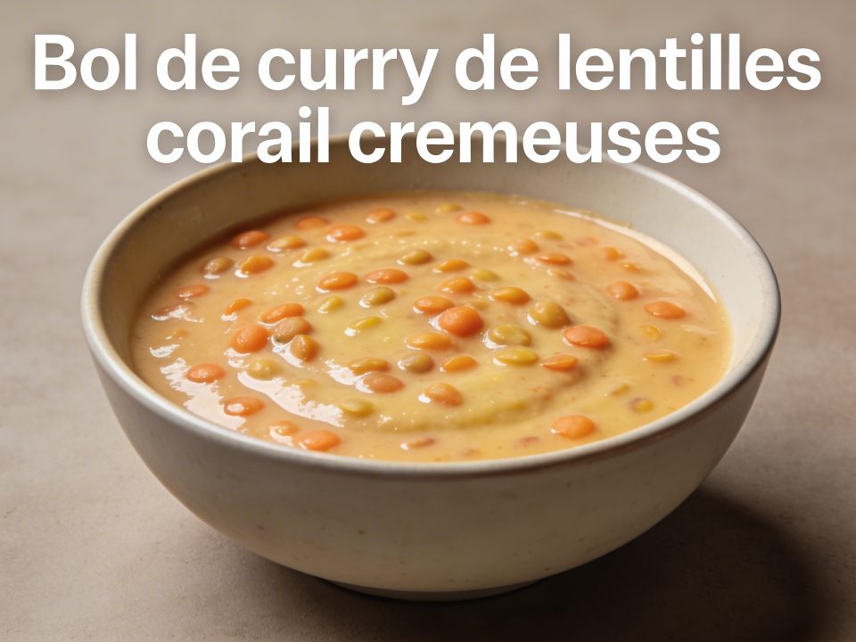Bol de curry de lentilles corail cremeuses