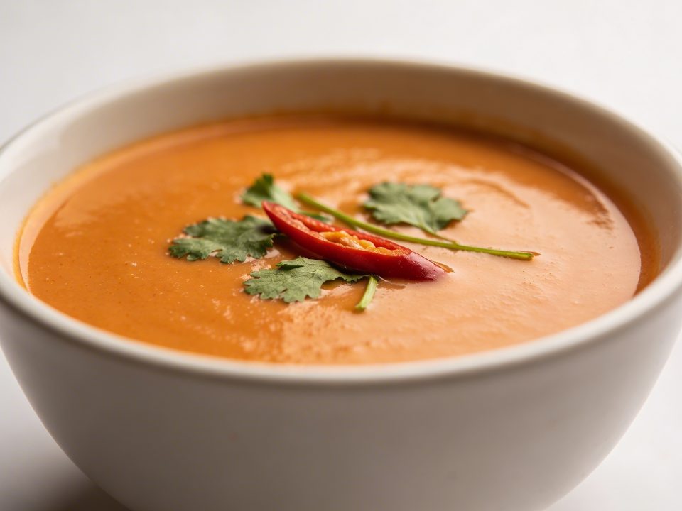 Bol de soupe orange au lait de coco