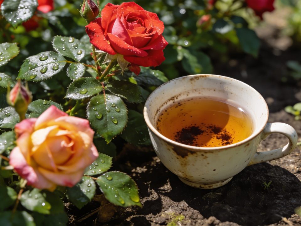 Ce reste de thé du matin transforme vos rosiers en quelques semaines