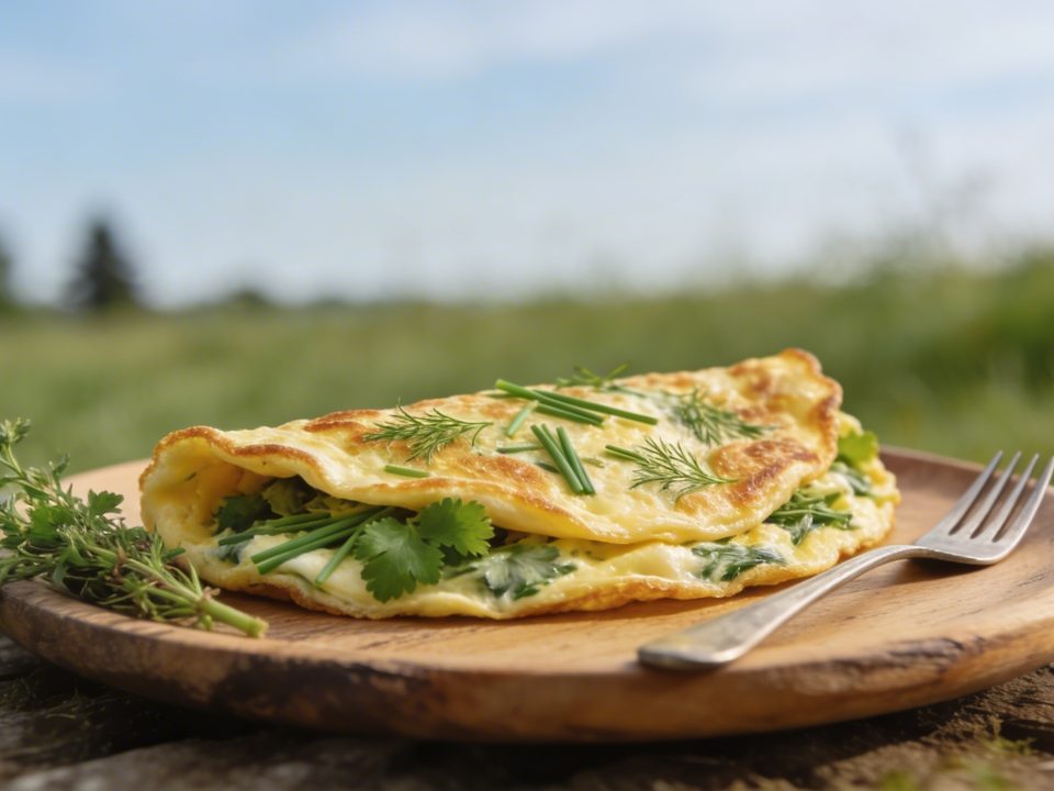 Omelette aux herbes fraîches du printemps : le dîner léger et parfumé prêt en 5 minutes