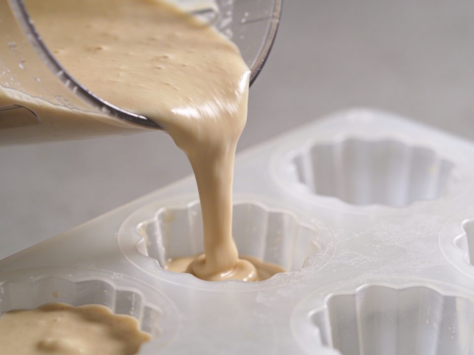 Pate a caneles versees dans moules silicone