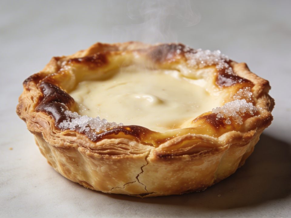 Patisserie alsacienne rustique tarte cremeuse sortant du four