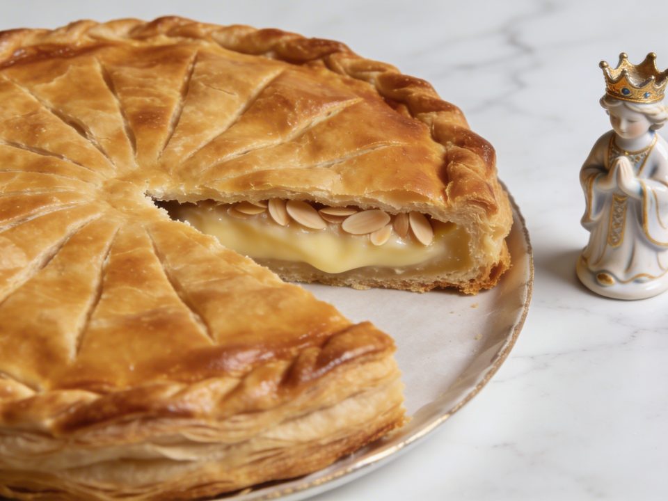 Patisserie disposant une galette des rois sans gluten