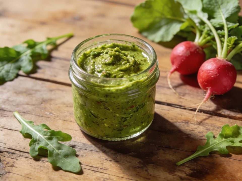 Pesto de fanes de radis et de roquette : la recette anti-gaspillage avec ce qui pousse déjà au jardin en mars