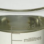 Verre doseur transparent montre 25 cl et millilitres