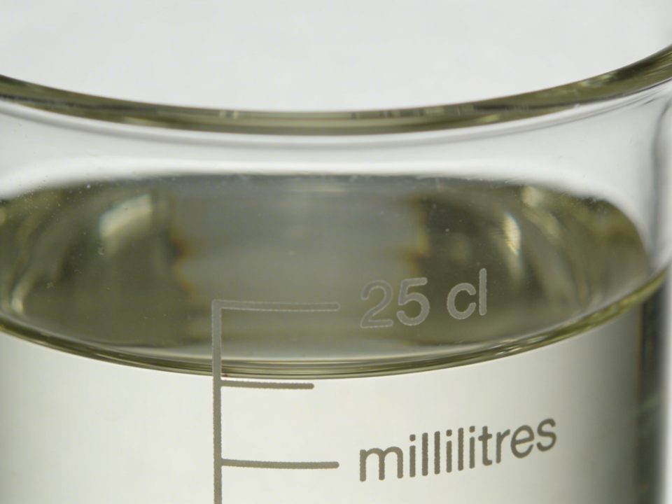 Verre doseur transparent montre 25 cl et millilitres