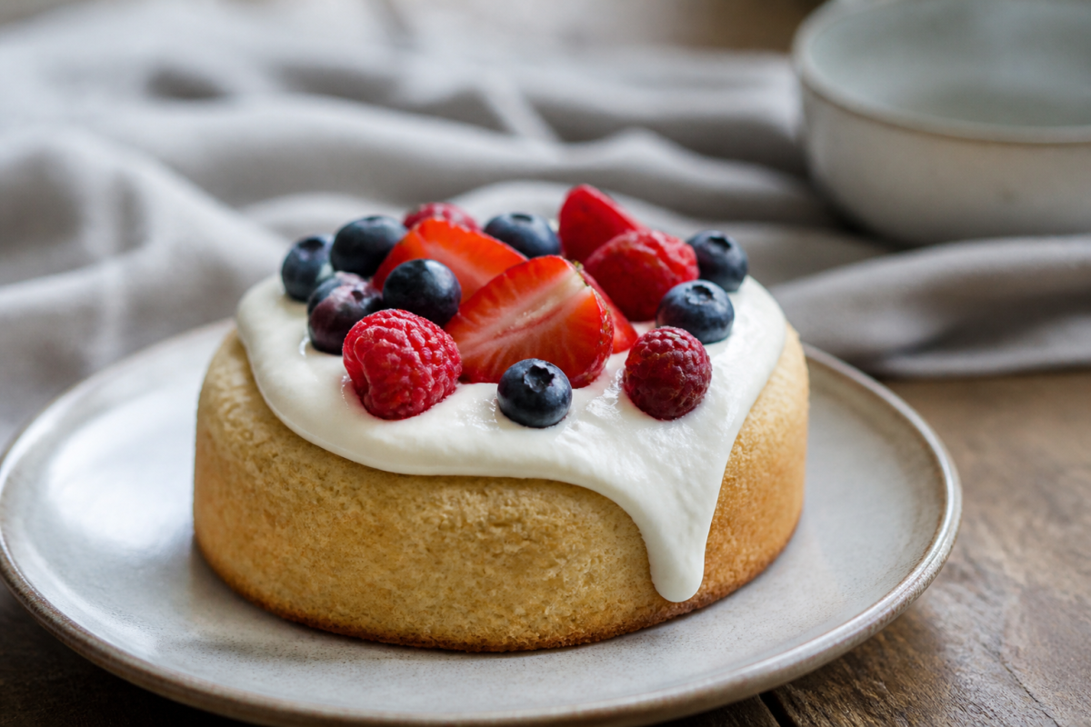 Gateau leger avec fruit frais et yaourt